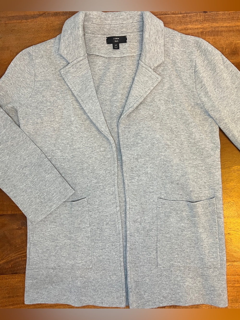 J.Crew 365 Women’s Gray Solid Collared Open Front Pocket Cardigan Sweater XS